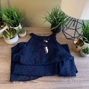 NWT Blue Dress w Lace Detail